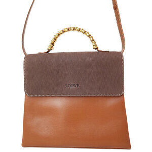 Loewe Velazquez 2way Leather twist Handle Handbag Brown